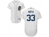 MLB Detroit Tigers #33 Steven Moya Men White Authentic Flexbase Collection Jersey