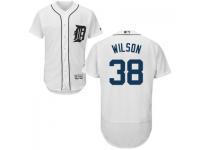 MLB Detroit Tigers #38 Justin Wilson Men White Authentic Flexbase Collection Jersey