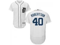 MLB Detroit Tigers #40 Montreal Robertson Men White Authentic Flexbase Collection Jersey