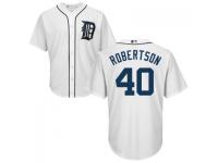MLB Detroit Tigers #40 Montreal Robertson Men White Cool Base Jersey