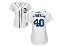 MLB Detroit Tigers #40 Montreal Robertson Women White Cool Base Jersey