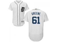 MLB Detroit Tigers #61 Shane Greene Men White Authentic Flexbase Collection Jersey