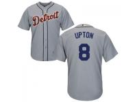 MLB Detroit Tigers #8 Justin Upton Men Grey Cool Base Jersey