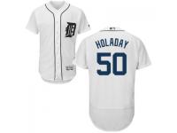 MLB Detroit Tigers#50 Bryan Holaday Men White Authentic Flexbase Collection Jersey