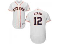 MLB Houston Astros #12 Max Stassi Men White Authentic Flexbase Collection Jersey