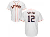 MLB Houston Astros #12 Max Stassi Men White Cool Base Jersey