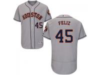 MLB Houston Astros #45 Michael Feliz Men Grey Authentic Flexbase Collection Jersey