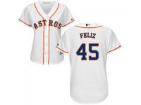 MLB Houston Astros #45 Michael Feliz Women White Cool Base Jersey