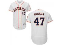MLB Houston Astros #47 Dan Straily Men White Authentic Flexbase Collection Jersey