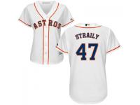MLB Houston Astros #47 Dan Straily Women White Cool Base Jersey