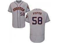 MLB Houston Astros #58 Doug Fister Men Grey Authentic Flexbase Collection Jersey