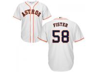 MLB Houston Astros #58 Doug Fister Men White Cool Base Jersey