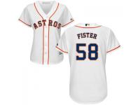 MLB Houston Astros #58 Doug Fister Women White Cool Base Jersey