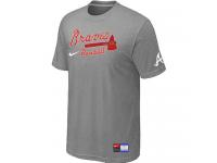 MLB Men Atlanta Braves Nike Practice T-Shirt - Grey