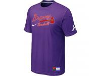 MLB Men Atlanta Braves Nike Practice T-Shirt - Purple
