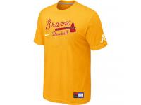 MLB Men Atlanta Braves Nike Practice T-Shirt - Yellow