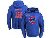 MLB Men Chicago Cubs #18 Ben Zobrist Royal Team Color Primary Logo Pullover Hoodie