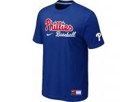 MLB Men Philadelphia Phillies Nike Practice T-Shirt - Blue