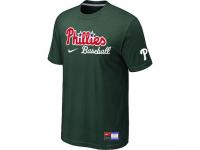 MLB Men Philadelphia Phillies Nike Practice T-Shirt - Dark Green