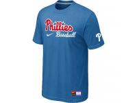 MLB Men Philadelphia Phillies Nike Practice T-Shirt - Light Blue