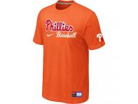 MLB Men Philadelphia Phillies Nike Practice T-Shirt - Orange
