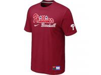 MLB Men Philadelphia Phillies Nike Practice T-Shirt - Red