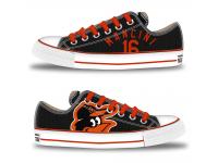 MLB Men/Women Baltimore Orioles #16 Trey Mancini Black Hand Painted Unisex Low-Top Canvas Shoes