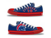 MLB Men/Women Chicago Cubs #12 Kyle Schwarber Royal Blue Hand Painted Unisex Low-Top Canvas Shoes