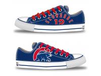 MLB Men/Women Chicago Cubs #12 Kyle Schwarber Royal Hand Painted Unisex Low-Top Canvas Shoes
