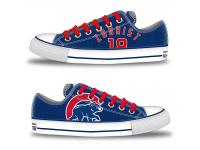 MLB Men/Women Chicago Cubs #18 Ben Zobrist Royal Hand Painted Unisex Low-Top Canvas Shoes