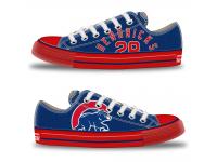 MLB Men/Women Chicago Cubs #28 Kyle Hendricks Royal Blue Hand Painted Unisex Low-Top Canvas Shoes