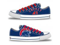 MLB Men/Women Chicago Cubs #41 John Lackey Royal Hand Painted Unisex Low-Top Canvas Shoes