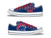 MLB Men/Women Chicago Cubs #56 Hector Rondon Royal Hand Painted Unisex Low-Top Canvas Shoes