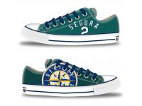 MLB Men/Women Seattle Mariners #2 Jean Segura Green Hand Painted Unisex Low-Top Canvas Shoes