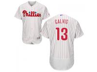 MLB Philadelphia Phillies #13 Freddy Galvis Men White Authentic Flexbase Collection Jersey