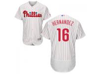 MLB Philadelphia Phillies #16 Cesar Hernandez Men White Authentic Flexbase Collection Jersey