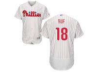 MLB Philadelphia Phillies #18 Darin Ruf Men White Authentic Flexbase Collection Jersey