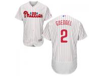 MLB Philadelphia Phillies #2 Tyler Goeddel Men White Authentic Flexbase Collection Jersey