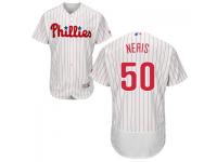 MLB Philadelphia Phillies #50 Hector Neris Men White Authentic Flexbase Collection Jersey