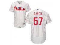 MLB Philadelphia Phillies #57 Luis Garcia Men White Authentic Flexbase Collection Jersey