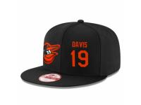 MLB 's New Era Baltimore Orioles #19 Chris Davis Stitched Snapback Adjustable Player Hat - Black Orange