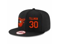 MLB 's New Era Baltimore Orioles #30 Chris Tillman Stitched Snapback Adjustable Player Hat - Black Orange