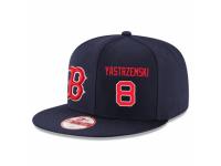 MLB 's New Era Boston Red Sox #8 Carl Yastrzemski Stitched Snapback Adjustable Player Hat - Navy Blue Red
