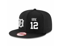MLB 's New Era Detroit Tigers #12 Anthony Gose Stitched Snapback Adjustable Player Hat - Black White