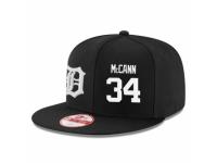 MLB 's New Era Detroit Tigers #34 James McCann Stitched Snapback Adjustable Player Hat - Black White