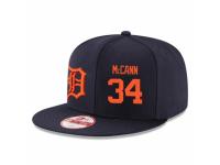 MLB 's New Era Detroit Tigers #34 James McCann Stitched Snapback Adjustable Player Hat - Navy Orange