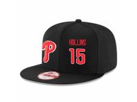 MLB 's Philadelphia Phillies #15 Dave Hollins Stitched New Era Snapback Adjustable Player Hat - Black Red