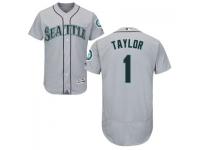 MLB Seattle Mariners #1 Chris Taylor Men Grey Authentic Flexbase Collection Jersey