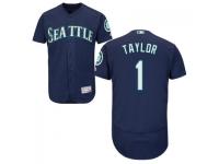MLB Seattle Mariners #1 Chris Taylor Men Navy Blue Authentic Flexbase Collection Jersey