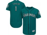 MLB Seattle Mariners #1 Chris Taylor Men Teal Green Authentic Flexbase Collection Jersey